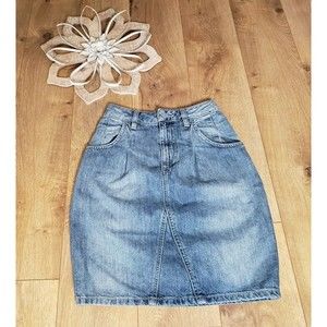 Guess Los Angeles Midi Skirt Light Wash Size 23